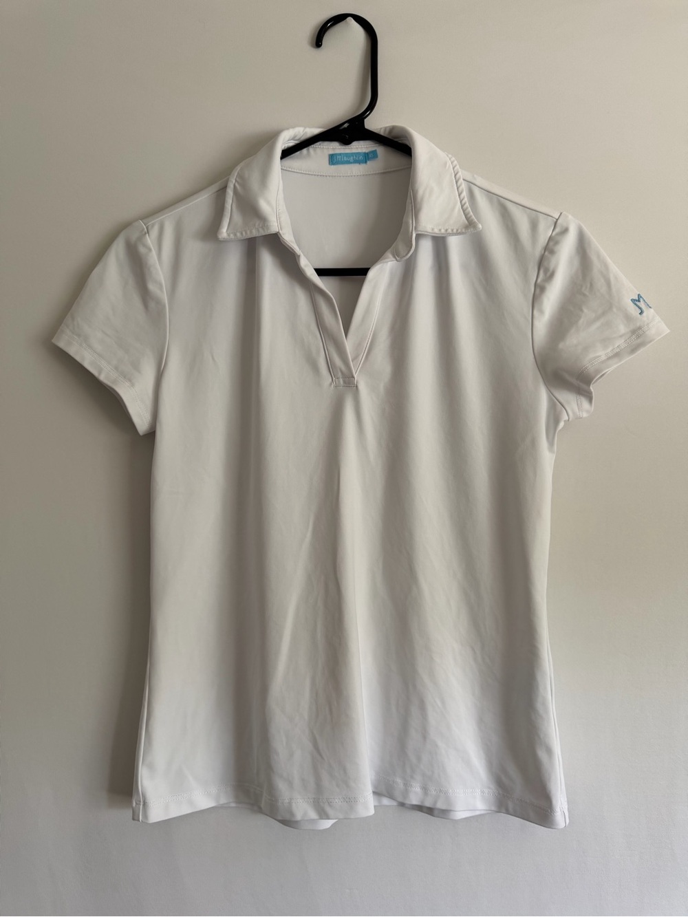 J. McLaughlin white polo collar XS quality beach golf sports Shirt